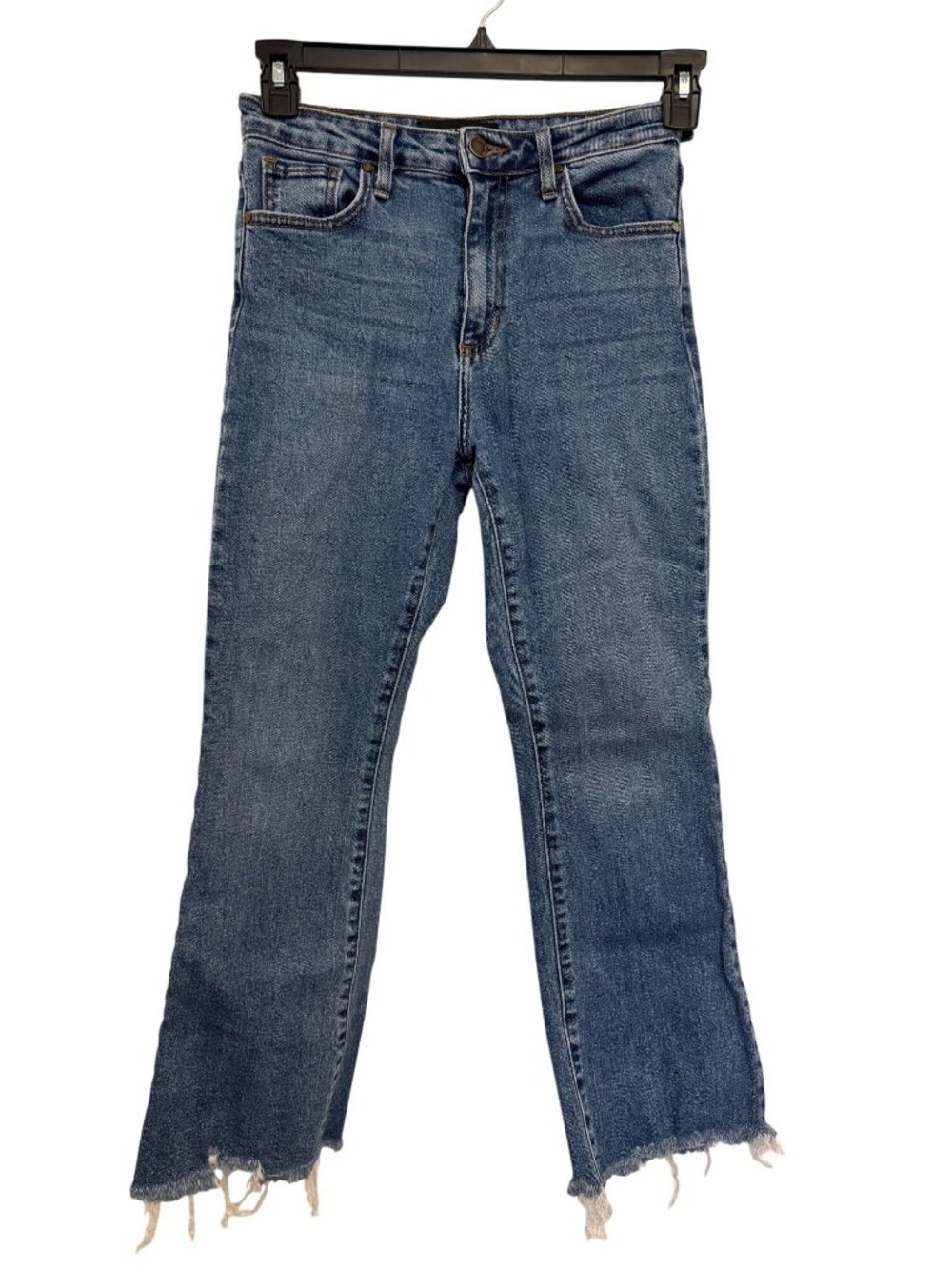 Just Black Denim Womens High-Rise Frayed Hem Blue Jeans Size 26 Made In USA